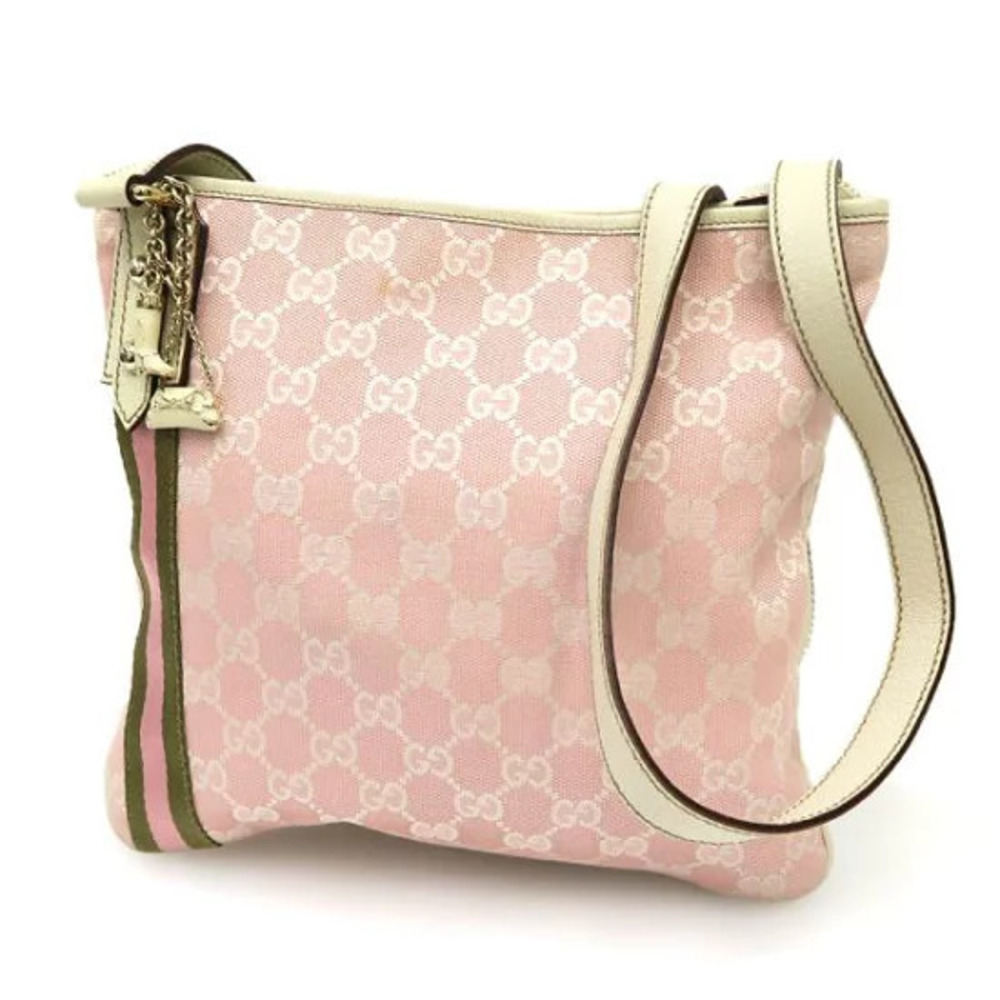 Gucci Jolicoeur messenger bag pink GG canvas